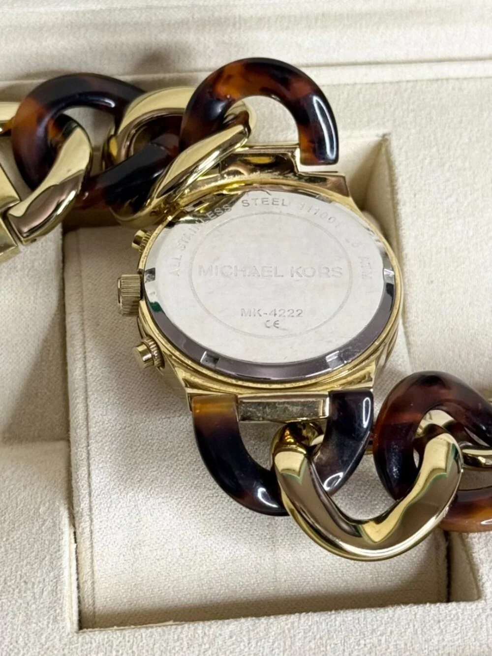 Michael Kors Runway Watch MK-4222 Womens Petite Wrist 38mm Chronograph Chain